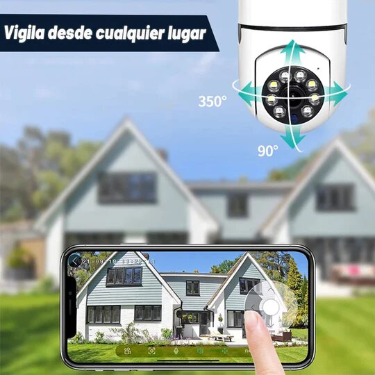 FOCO CÁMARA WIFI DE SEGURIDAD 1080P 360°