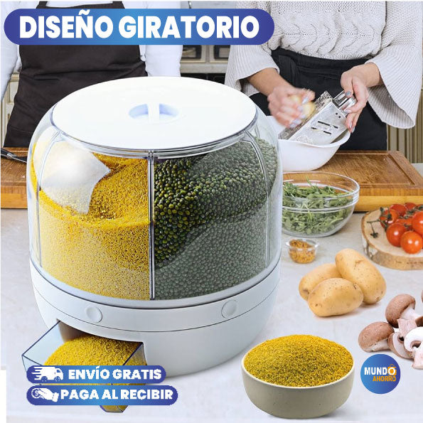 DISPENSADOR GIRATORIO D 6 DIVISIONES DE GRANOS