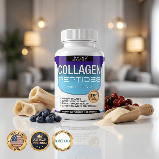 COLLAGEN PEPTIDES TOPLUX: NUTRE TU PIEL, FORTALECE TU CABELLO Y CUIDA TUS ARTICULACIONES.