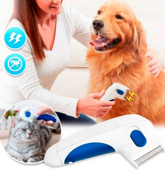 FleaZap - Peine Mata Pulgas para Mascota Perro y Gato Eléctrico 2x1